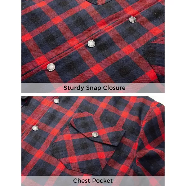 WenVen Mens Spring Long Sleeved Sherpa Lined Jacket Casual Hooded Shirt Jacket Lightweight Comfortable Shirt CoatRed