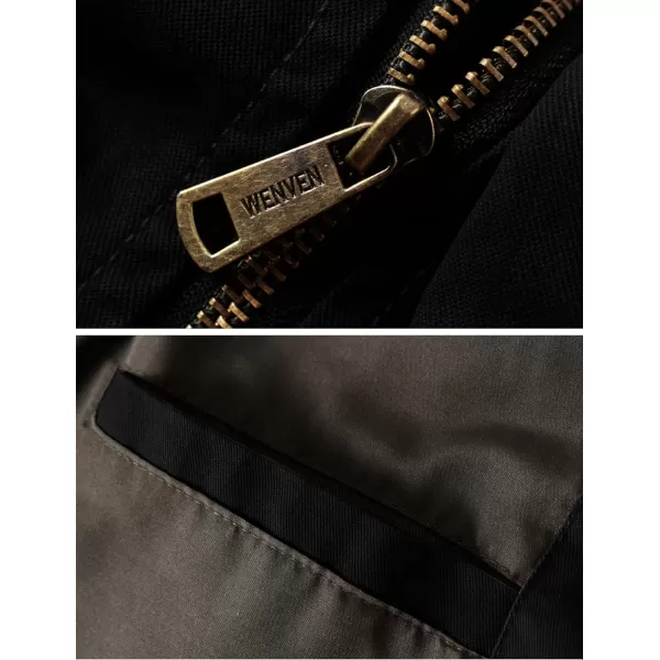 WenVen Mens Spring Washed Cotton Military Jackets OuterwearWenVen Mens Spring Washed Cotton Military Jackets Outerwear