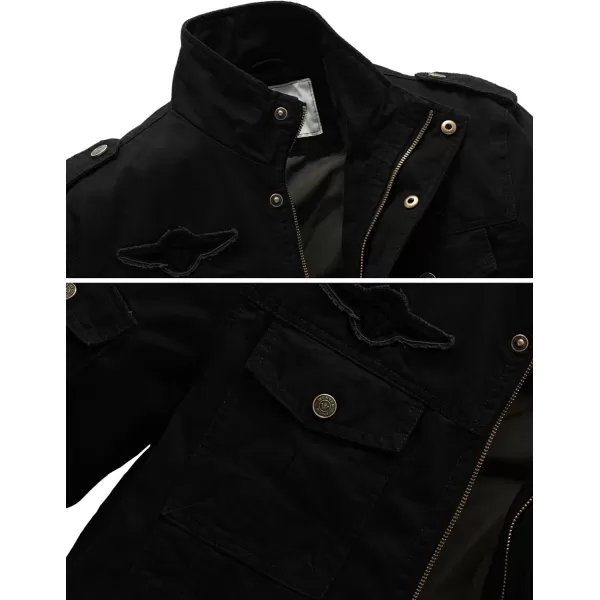 WenVen Mens Spring Washed Cotton Military Jackets OuterwearWenVen Mens Spring Washed Cotton Military Jackets Outerwear
