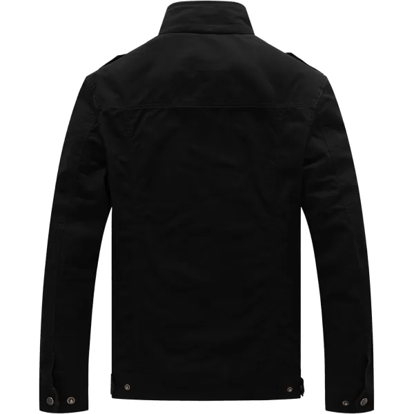 WenVen Mens Spring Washed Cotton Military Jackets OuterwearWenVen Mens Spring Washed Cotton Military Jackets Outerwear