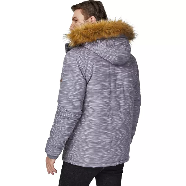 WenVen Mens Winter Coat Warm Parka Jacket with Faux Fur Removable HoodCharcoal Heather