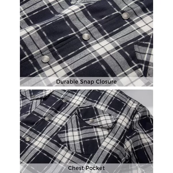 WenVen Mens Winter Hooded Plaid Shirt Jacket Sherpa Lining Shirt Jacket Lightweight and Comfortable Casual CoatBlue White