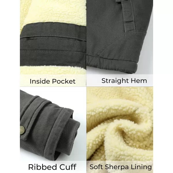 WenVen Mens Winter Sherpa Parka Mid Length Thicken Military Style Warm Jacket with Removable HoodArmy Green