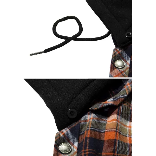 WenVen Mens Winter Thick Padded Plaid Flannel Quilted Shirt Jacket Orange XLWenVen Mens Winter Thick Padded Plaid Flannel Quilted Shirt Jacket Orange XL