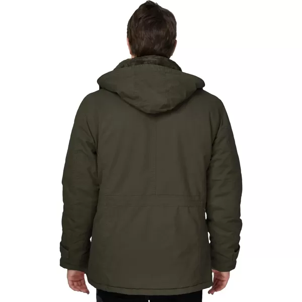 WenVen Mens Winter Thicken Cotton Parka Jacket Warm Coat with Removable HoodArmy Green