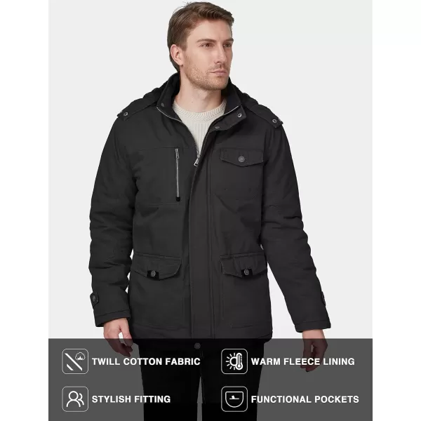 WenVen Mens Winter Thicken Cotton Parka Jacket Warm Coat with Removable HoodGrey