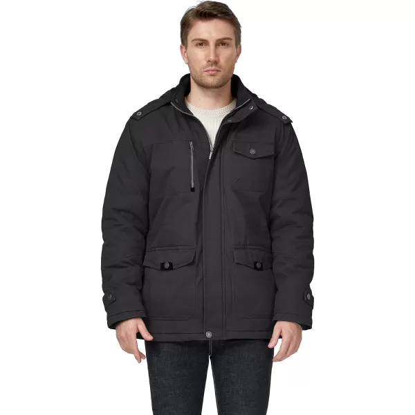 WenVen Mens Winter Thicken Cotton Parka Jacket Warm Coat with Removable HoodGrey