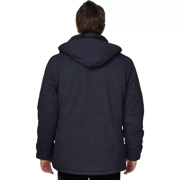 WenVen Mens Winter Thicken Cotton Parka Jacket Warm Coat with Removable HoodNavy