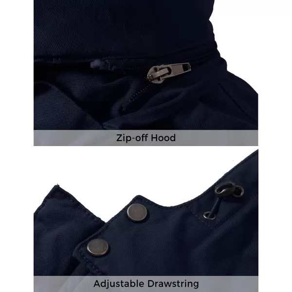 WenVen Mens Winter Warm Military Jacket Sherpa Lined Parka Coat with HoodNavy
