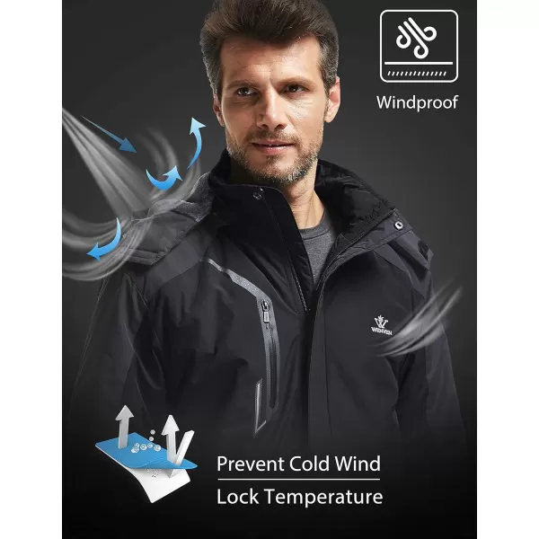 WenVen Mens Winter Warm Windproof Detachable Hood Thick Waterproof Skiing JacketWenVen Mens Winter Warm Windproof Detachable Hood Thick Waterproof Skiing Jacket