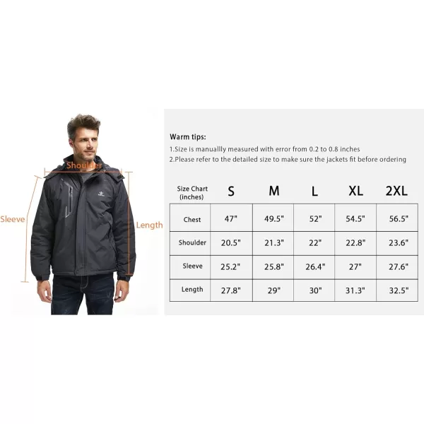 WenVen Mens Winter Warm Windproof Detachable Hood Thick Waterproof Skiing JacketWenVen Mens Winter Warm Windproof Detachable Hood Thick Waterproof Skiing Jacket