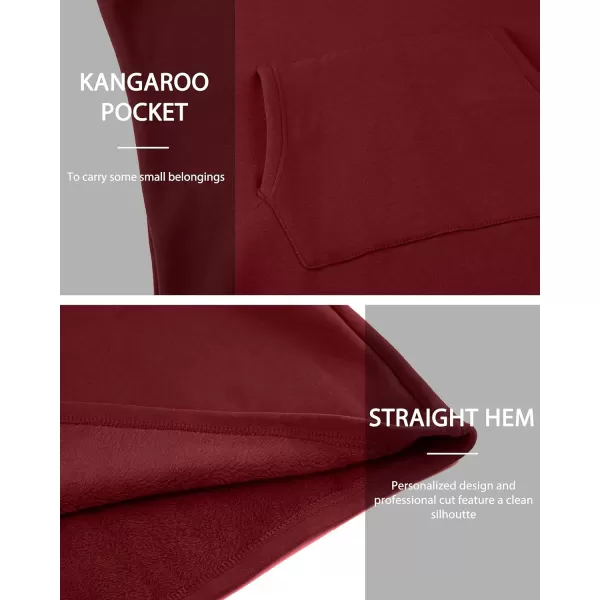 WenVen Womens Long Hoodie Dress Thicken Fleece Lined Pullover SweatshirtClaret
