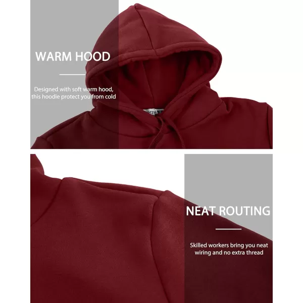 WenVen Womens Long Hoodie Dress Thicken Fleece Lined Pullover SweatshirtClaret