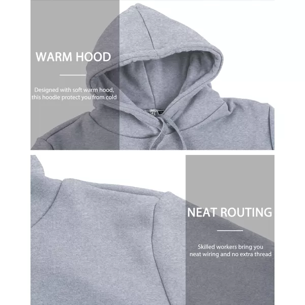 WenVen Womens Long Hoodie Dress Thicken Fleece Lined Pullover SweatshirtLight Grey
