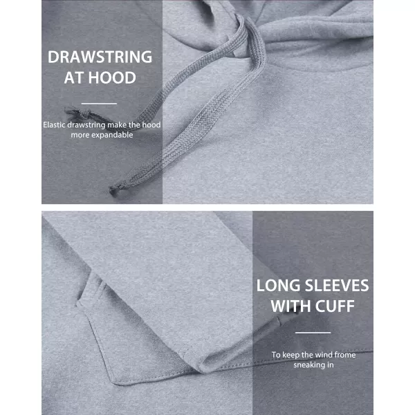 WenVen Womens Long Hoodie Dress Thicken Fleece Lined Pullover SweatshirtLight Grey