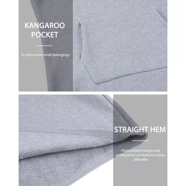 WenVen Womens Long Hoodie Dress Thicken Fleece Lined Pullover SweatshirtLight Grey