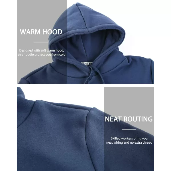 WenVen Womens Long Hoodie Dress Thicken Fleece Lined Pullover SweatshirtNavy
