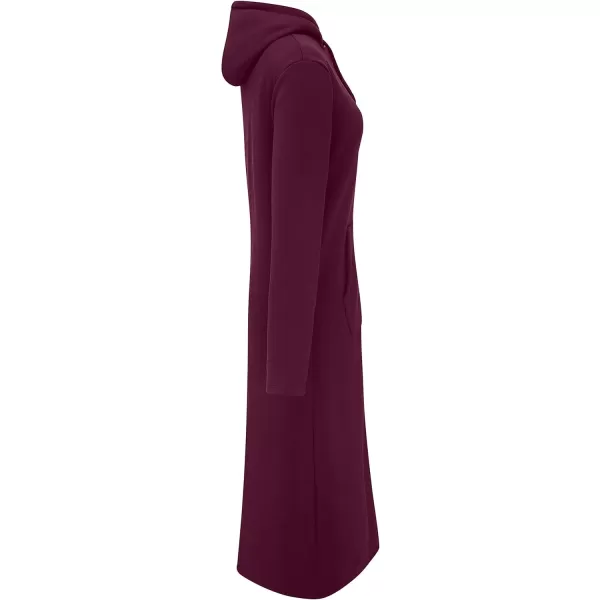 WenVen Womens Long Hoodie Dress Thicken Fleece Lined Pullover SweatshirtPurple