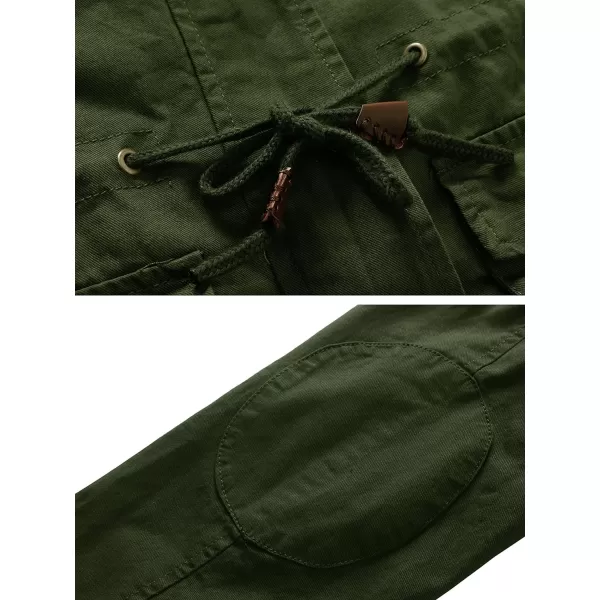 WenVen Womens Versatile Militray Army Hooded Parka Jacket Coat Green LargeWenVen Womens Versatile Militray Army Hooded Parka Jacket Coat Green Large