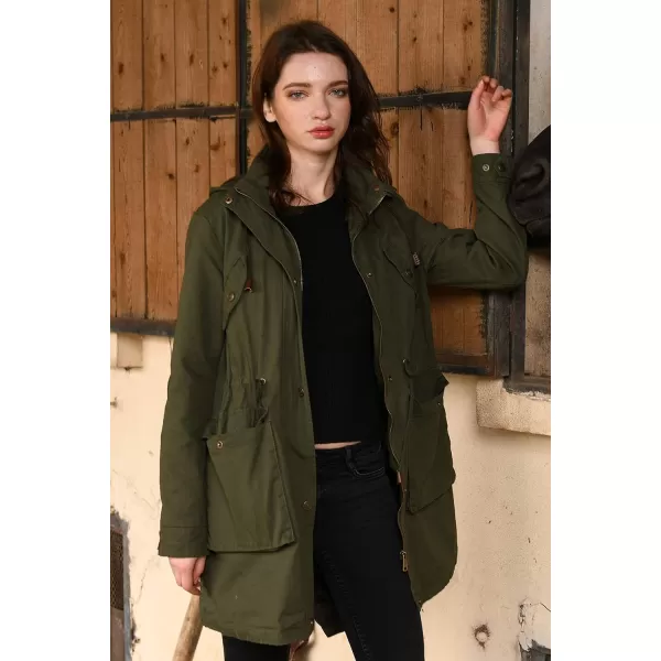 WenVen Womens Versatile Militray Army Hooded Parka Jacket Coat Green LargeWenVen Womens Versatile Militray Army Hooded Parka Jacket Coat Green Large