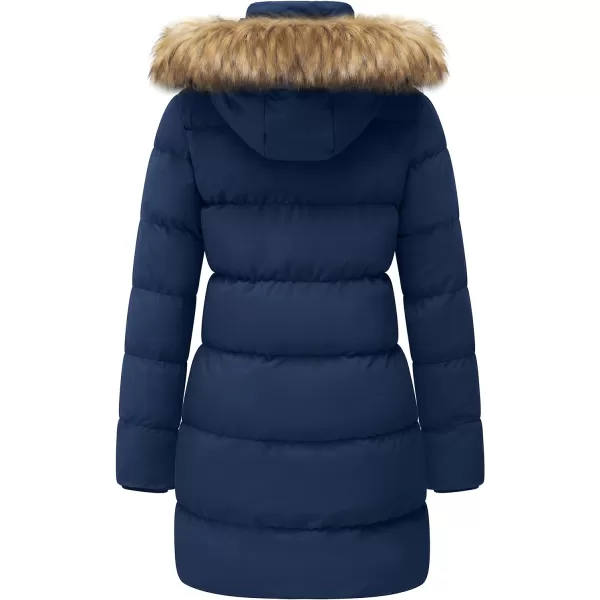 WenVen Womens Winter Casual Puffer Coat with Faux Fur Removeble Hood Blue MWenVen Womens Winter Casual Puffer Coat with Faux Fur Removeble Hood Blue M