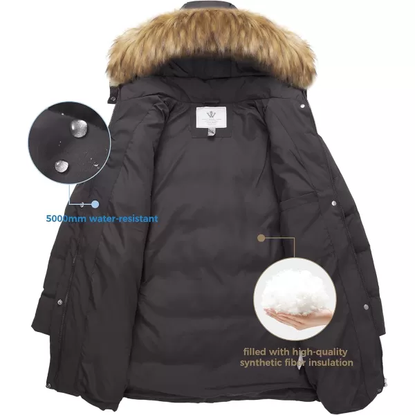 WenVen Womens Winter Long Puffer Coat Warm Jacket with Fur Hood Charcoal SWenVen Womens Winter Long Puffer Coat Warm Jacket with Fur Hood Charcoal S