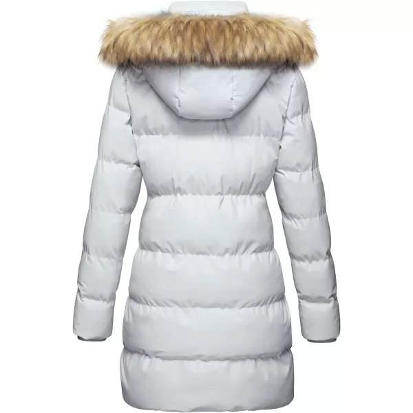 WenVen Womens Winter Mid Length Puffer Coat with Fur Removable Hood Grey 3XLWenVen Womens Winter Mid Length Puffer Coat with Fur Removable Hood Grey 3XL