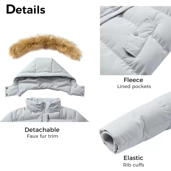 WenVen Womens Winter Mid Length Puffer Coat with Fur Removable Hood Grey 4XLWenVen Womens Winter Mid Length Puffer Coat with Fur Removable Hood Grey 4XL