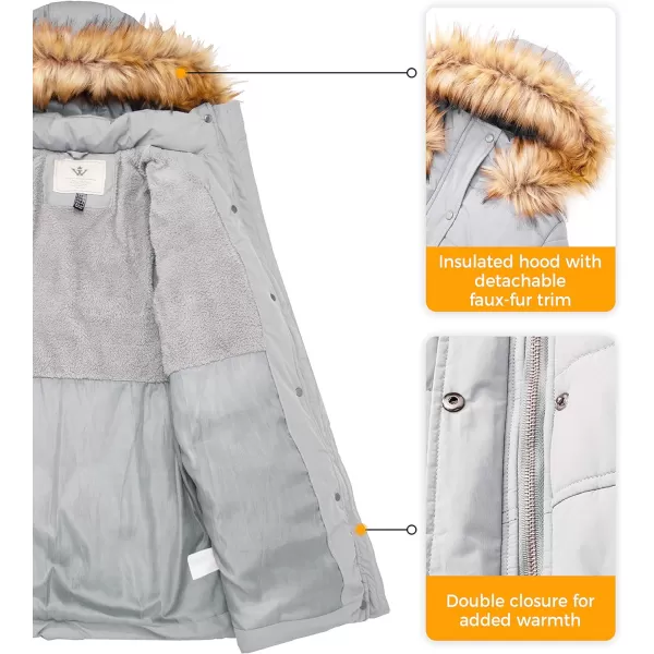 WenVen Womens Winter Quilted Parka Jacket with Fur HoodGrey MWenVen Womens Winter Quilted Parka Jacket with Fur HoodGrey M