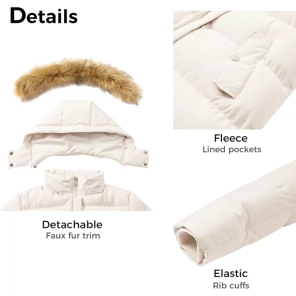 WenVen Womens Winter Thicken Puffer Coat Warm Jacket with Faux Fur Removable HoodBeige