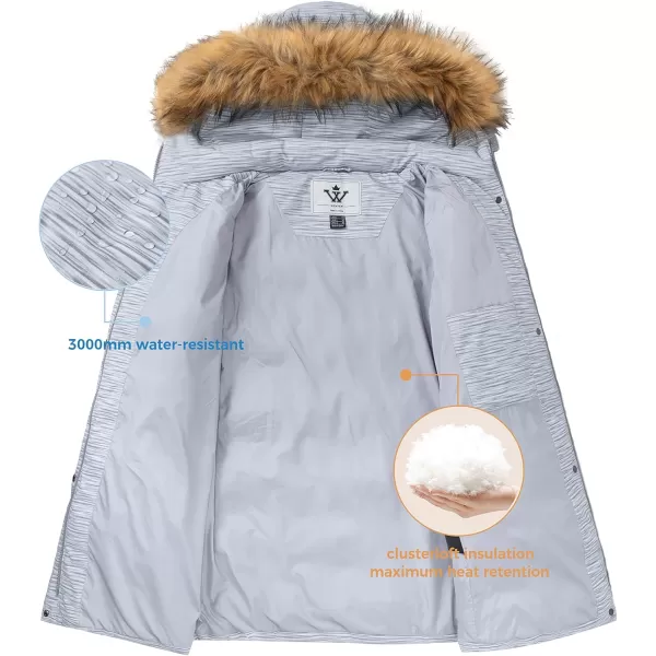 WenVen Womens Winter Thicken Puffer Coat Warm Jacket with Faux Fur Removable HoodCharcoal Heather