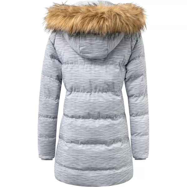 WenVen Womens Winter Thicken Puffer Coat Warm Jacket with Faux Fur Removable HoodCharcoal Heather