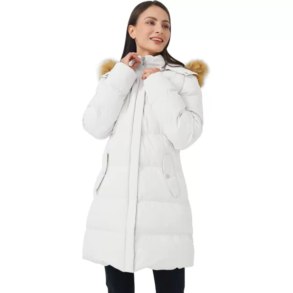 WenVen Womens Winter Thicken Puffer Coat Warm Jacket with Fur Hood White XLWenVen Womens Winter Thicken Puffer Coat Warm Jacket with Fur Hood White XL