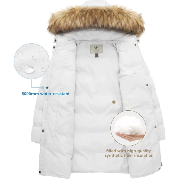 WenVen Womens Winter Thicken Puffer Coat Warm Jacket with Fur Hood White XLWenVen Womens Winter Thicken Puffer Coat Warm Jacket with Fur Hood White XL