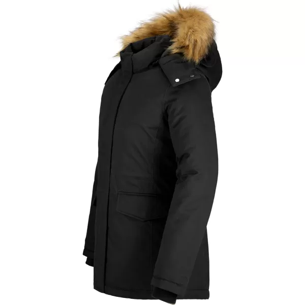 WenVen Womens Winter Thickened Warm Mid Length Parka Jacket Windproof and Waterproof Coat With a Detachable Fur HatWenVen Womens Winter Thickened Warm Mid Length Parka Jacket Windproof and Waterproof Coat With a Detachable Fur Hat
