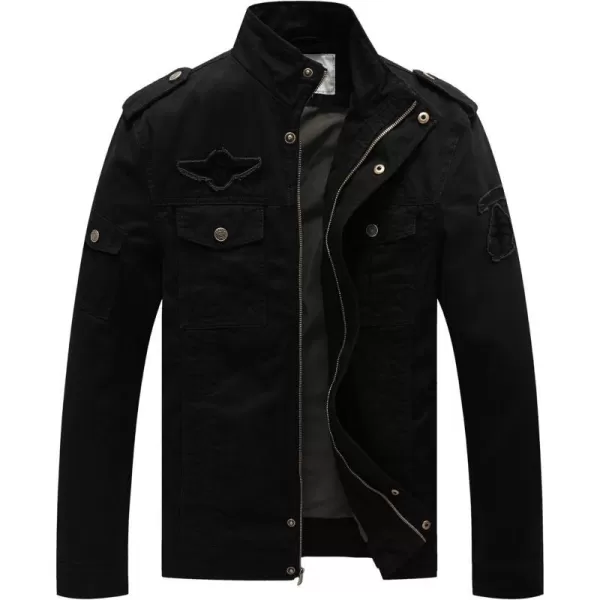 WenVen Mens Spring Washed Cotton Military Jackets OuterwearWenVen Mens Spring Washed Cotton Military Jackets Outerwear