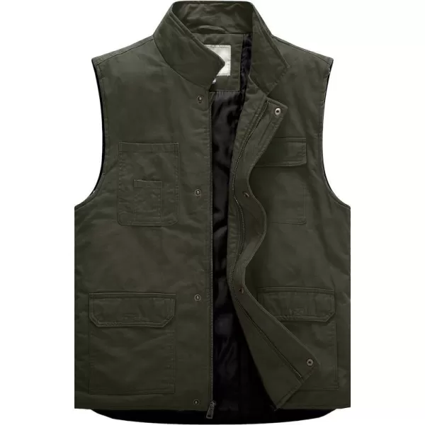 WenVen Mens Windbreaker Slim Fit Casual VestArmy GreenLargeWenVen Mens Windbreaker Slim Fit Casual VestArmy GreenLarge