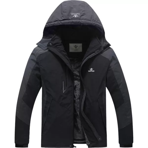 WenVen Mens Winter Warm Windproof Detachable Hood Thick Waterproof Skiing JacketWenVen Mens Winter Warm Windproof Detachable Hood Thick Waterproof Skiing Jacket