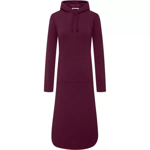 WenVen Womens Long Hoodie Dress Thicken Fleece Lined Pullover SweatshirtPurple