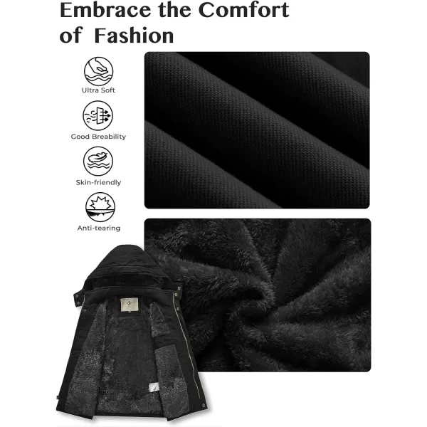 WenVen Boy  Girls Winter Warm Thicken Cotton Jacket Snow Coat with HoodBlack