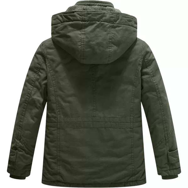 WenVen Boy  Girls Winter Warm Thicken Cotton Jacket Snow Coat with HoodGreen