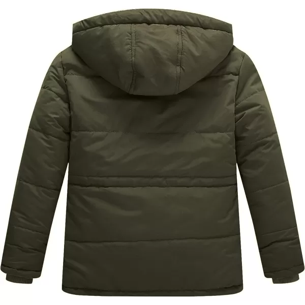 WenVen Boy Winter Warm Padded Puffer Coat Thicken Windproof Hooded Parka JacketArmy Green