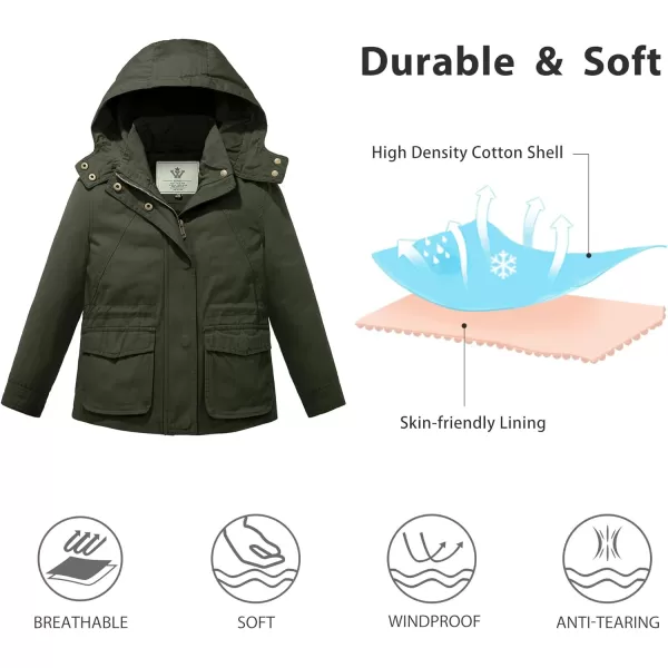 WenVen Girls Spring Lightweight Canvas Outerwear Jacket with Removable HoodWenVen Girls Spring Lightweight Canvas Outerwear Jacket with Removable Hood