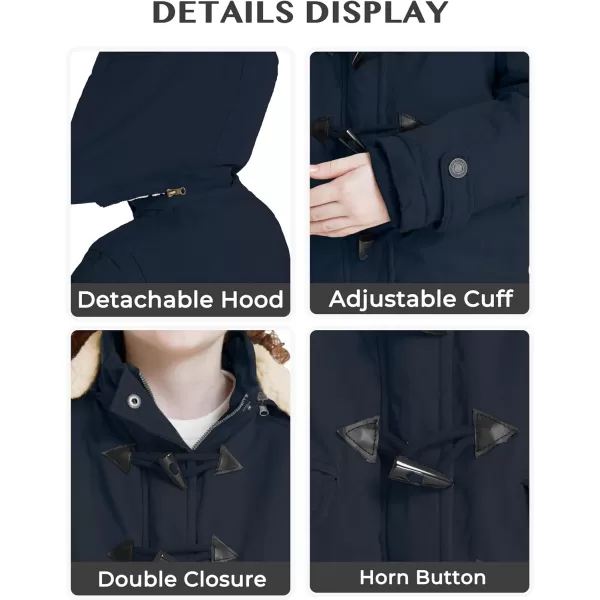 WenVen Girls Winter Sherpa Jacket Thicken Cotton Parka Coat with Removable HoodBlue