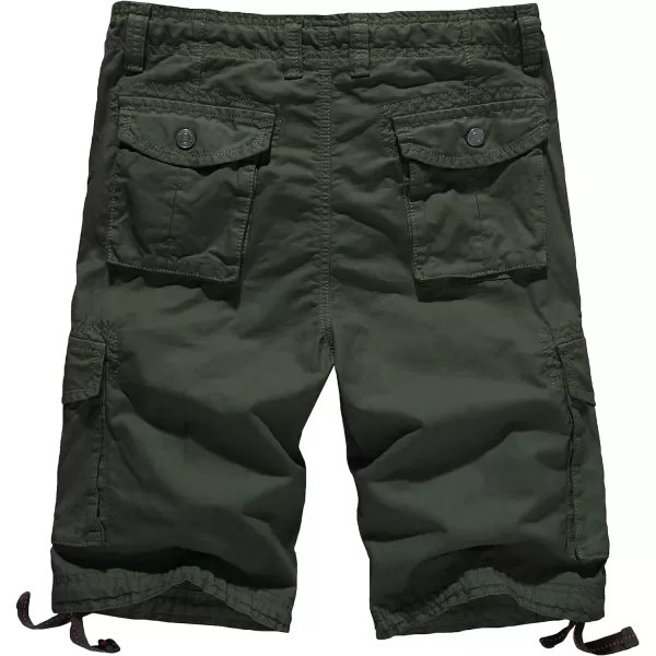 WenVen Mens Cotton Twill Cargo Shorts Outdoor Wear Lightweight Army Green 34WenVen Mens Cotton Twill Cargo Shorts Outdoor Wear Lightweight Army Green 34