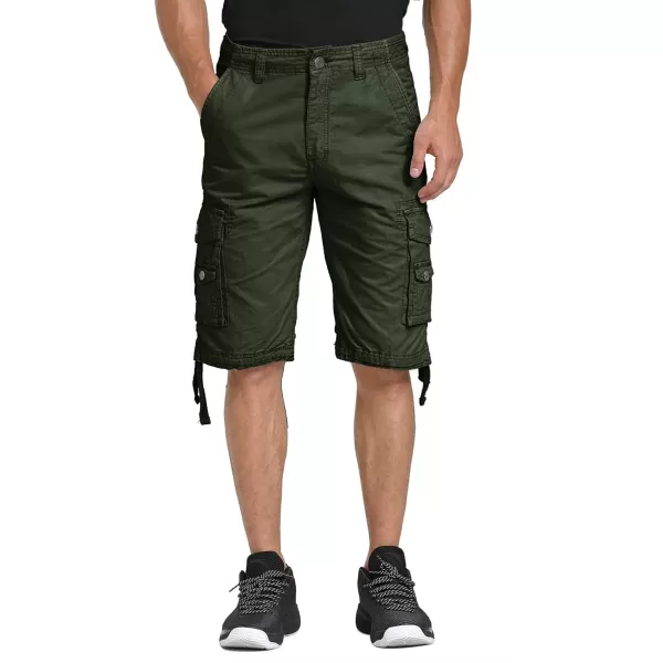 WenVen Mens Cotton Twill Cargo Shorts Outdoor Wear Lightweight Army Green 34WenVen Mens Cotton Twill Cargo Shorts Outdoor Wear Lightweight Army Green 34
