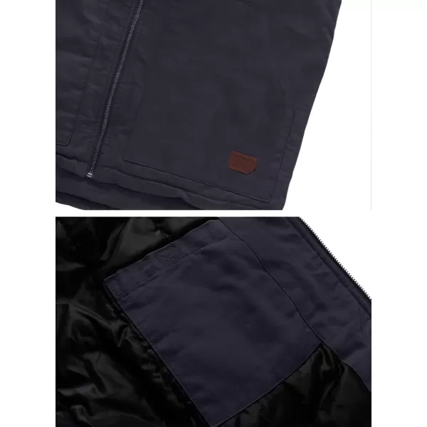 WenVen Mens Quilted Lined Multi Pockets Casual Vest with HoodGrey