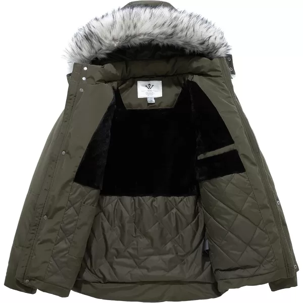 WenVen Mens Thicken Puffer Jacket Insulated WaterResistant Warm Winter Coat with HoodArmy Green