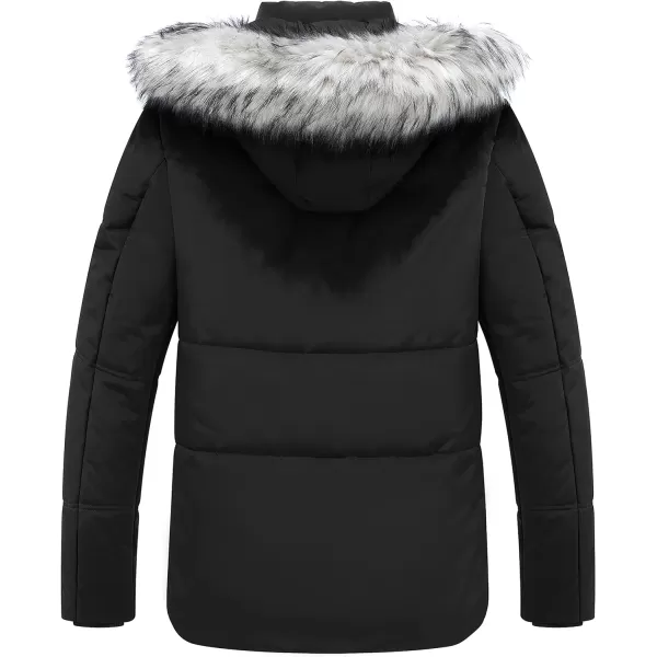 WenVen Mens Thicken Puffer Jacket Insulated WaterResistant Warm Winter Coat with HoodBlack