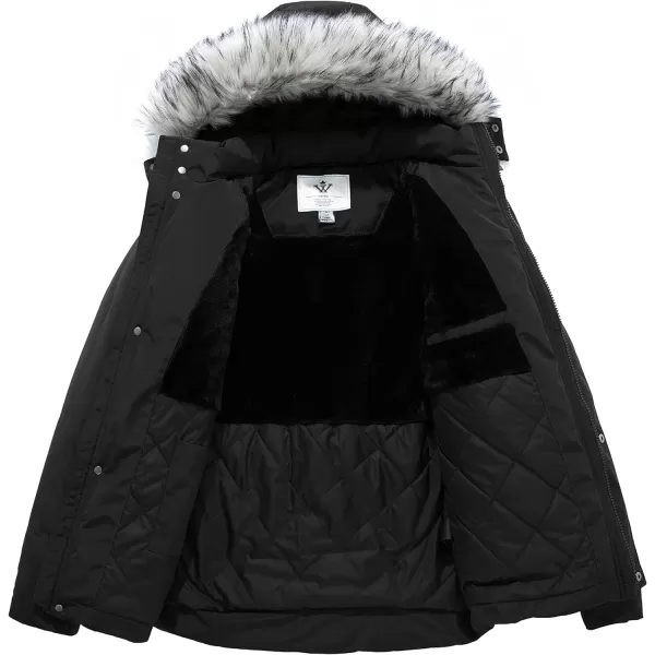 WenVen Mens Thicken Puffer Jacket Insulated WaterResistant Warm Winter Coat with HoodBlack